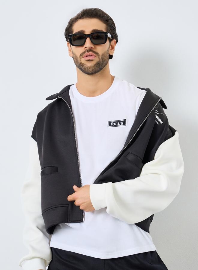 Styli White Regular Fit Embroidered Chest T-Shirt - Image 1